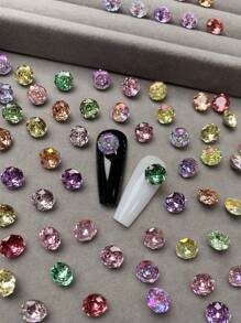 Yalayee 8 mm revestido com diamante de fundo pontiagudo lapidado em rosa, cores mistas, 7/21/35 peças, decoração de joias com flores rosas, lapidação em rosa de 6 lados, joias faça você mesmo, strass para arte em unhas, cristal faça você mesmo