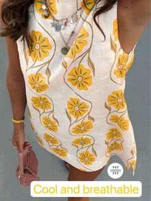 Women's Vacation Fashion Print Short Flared Skirt - Yellow - View 2