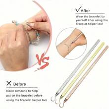 1pc Stainless Steel Bracelet Fastener Assistant, Jewelry Assistant Bracelet Clasp Assistant, Bracelet And Necklace Aid Tool For Jewelry Making - Easy To Put On Bracelet Portable Bracelet Tool Jewelry And Hook Equipment Bracelet Attachment Tool, Adjustable Bracelet Fastener - Easy To Use Female Jewelry Assistant