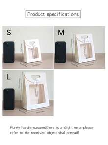 6/10 piezas Bolsas de papel kraft blanco con ventana transparente, bolsas de regalo a granel con asas, bolsas de regalo de papel, bolsas de compras blancas, bolsas de embalaje de regalo con moño para boda, despedida de soltera, cumpleaños, fiesta navideña, tienda minorista, marrón - Blanco - Ver 2