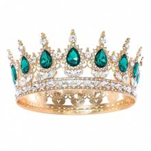 1pc Elegant Baroque Style Diamond Tiara, Luxury Princess Bridal Crown, Shining Round Headpiece For Women, Exquisite Wedding Hair Accessories, Not Washable, Special Occasion Jewelry