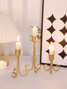 1pc/3pcs Alloy Candelabra Metal 5-Arms/3 Arms Candle Holders Home Wedding Ornament Candlesticks Event Candle Stand Table Centerpiece, Home Decoration