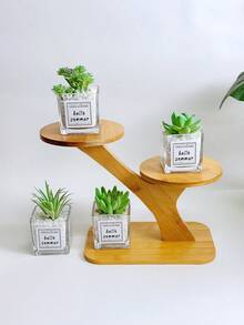 1 Stück kreative Baumäste, Blumenregal für den Schreibtisch, Mini-Büroschreibtische, mehrstöckige Blumenhalter, Bambus und Holz für Wohnzimmer, Balkone, Sukkulentenblumentöpfe