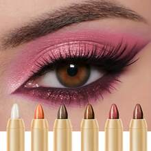 6pcs Highlighter Eyeshadow Pencil Shimmer Glitter Contouring Double-Headed Eyeshadow Stick Slouchy Eyeshadow Makeup - Multicolor - View 7