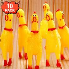 10 juguetes de pollo gritones (regalos de broma divertidos para niños que hacen ruido al apretarlos) - Multicolor - Ver 3