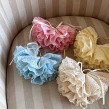 1 件法式蕾丝荷叶边蝴蝶结装饰发夹，甜美优雅发爪发夹适合夏季日常使用，爪夹 - 彩色 - 查看 6