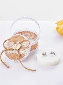 1pc Wedding Flower Girl Ring Box, Creative Woven Rope Ring Basket, Bridal Shower Gift, Wedding Decor, Fashionable Gift Box
