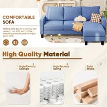 Furniwell L-Shaped Sofa, Convertible Combination Couch, Soft Seat With Reversible Toffee Chair, Small Space Sofa For Living Rooms, Apartments And Offices