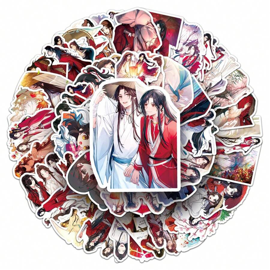50 Stücke Anime Heaven Official's Blessing Tian Guan Ci Fu Hua Cheng Xie Lian Cosplay Aufkleber für Laptop, Wasserflasche, Gepäck, Becher, Handy