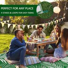 Cekene Patio Rugs For Garden Waterproof 180x270cm Lightweight Outdoor Camping Rugs Reversible Plastic Straw Rug UV Resistant Area Floor Rug For Outside BBQ Deck Balcony Porch Grass Green - Green - View 7