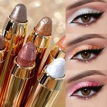 6pcs Highlighter Eyeshadow Pencil Shimmer Glitter Contouring Double-Headed Eyeshadow Stick Slouchy Eyeshadow Makeup - Multicolor - View 2