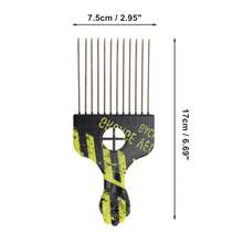 Peine de metal para el cabello, peine para el peinado de mujeres y hombres, 6.69"X2.95" - Amarillo Negro - Ver 5
