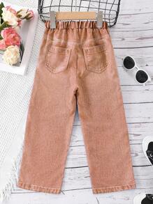 Summer Girls Casual Heart Print Pants (Not Denim Material)