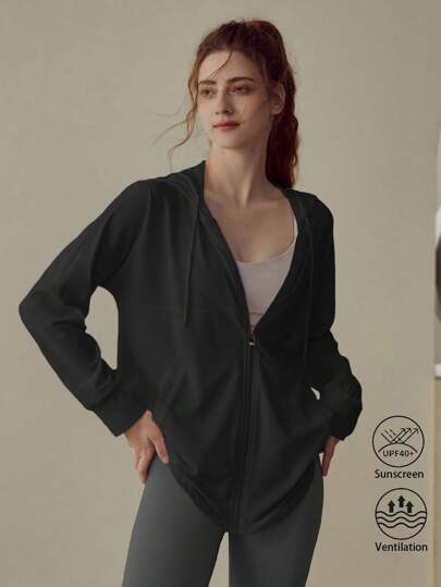 Women's Premium Yoga Jacket For Summer, Professional Fitness Lightweight Activewear Outwear For Running, Morning Jog