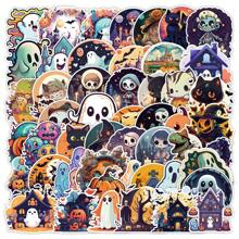 50 adesivi a tema Ognissanti, con fantasmi, lanterne di zucca, gatti neri, motivi graffiti cartoons, adatti per decorare valigie, skateboard, tablet, cover per telefono, tazze, quaderni, articoli di cancelleria, album e altri prodotti di uso quotidiano, adatti per adulti e adolescenti, adesivi in vinile, forniture scolastiche, ritorno a scuola