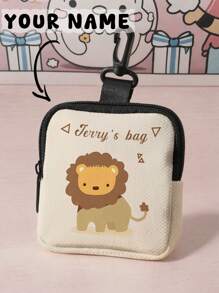 1pc Customizable Name Zipper Pouch/Coin Purse, Suitable For Girls And Boys, Made Based On Your Unique Design, Lightweight, Great Gift For Friends, Suitable For Birthday, Children's Day