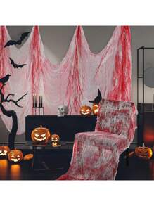 1 Stück/3 Stück 76x183 cm Blutiges Horror Vorhang, Halloween Dekoration für Türöffnung, Eingang und Fenster - perfekt für Grusel-Partyhaus (kann selbst zerrissen und bemalt werden, Foto zeigt zerrissenen und bemalten Effekt), Halloween Party Dekoration