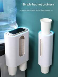 1pc Disposable Paper Cup Dispenser, Large Capacity Dual Tube Paper Cup Holder, Water-Resistant Anti-Dust Paper Cup Rack For Home/Restaurant/Hotel - Multicolor - View 6