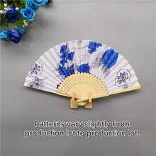 1 件中国风手持折扇，带流苏，水墨花卉图案，经典复古道具，夏季旅行便携式传统折扇，中国风舞蹈工艺扇，母亲节礼物和春夏派对夏季清凉、海滩、旅行的最佳选择