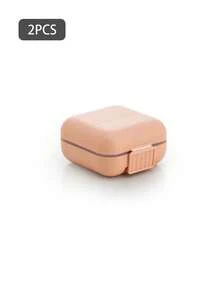 1/2个装便携式迷你药盒 - 密封防尘药品储存盒，适合户外、办公室、旅行，小型翻盖药盒，透明盖设计，双层密封旅行药盒，方便日常药物管理，可拆卸盖子方便清洁，尺寸小巧，类似耳机，便于携带，旅行必备，是送给家人、朋友和老师的理想礼物。