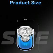 Kemei Afeitadora eléctrica mini para hombres KM-T83 con 3 cuchillas, IPX5 resistente al agua, totalmente lavable, portátil para viajes, recortadora de barba, carga tipo C, afeitado en seco o húmedo, máquina de afeitar recíproca para rostro, 1 pieza