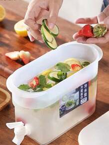 1 pieza Recipiente de agua para refrigerador con grifo, de gran capacidad para té de frutas, dispensador de agua fría, jarra de agua con hielo, dispensador de bebidas