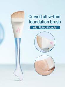 Amortals 1pc Makeup Foundation Brush With Soft-Angled Flat Top, Suitable For Cream/Liquid Foundation Application, No Trace, No Absorb - 淺藍色 - 查看 1