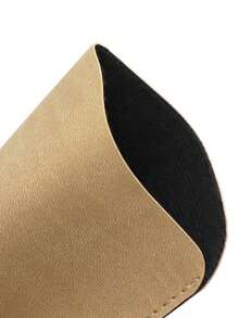 1 件全新柔软 PU 皮革眼镜盒，复古风格 PU 拉链袋，适合老花镜和太阳镜，对角口袋设计