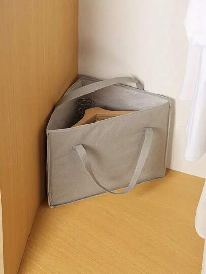 1PC Clothes Hanger Storage Organizer Bag Triangle Pouch With Handle Bottom Plate Foldable Space Saving Convenient Storage Clothes Hanger Storage