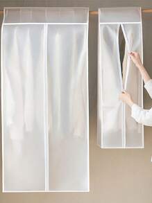 1pc Clothes Dust Cover Garment Hanging Bag, 3D Household Clothes Dust Proof Cover Full Wrap Thickened Organizer Bag, Semi-Transparent Plastic Garment Bag