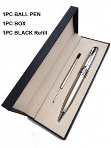 Novo Desenho de Luxo Caneta de Escritório de Metal Preta, Caneta de Esfera Metálica para Assinatura, Caneta Metálica como Presente de Negócios e de Volta às Aulas