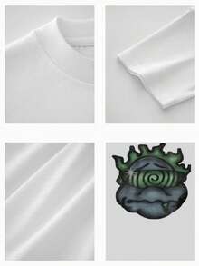 1pcs Hypnotic Spiral Men's Funny TShirts   Graphic Tees 100% Pure Cotton Ideal Choice For Casual Wear - White - View 4