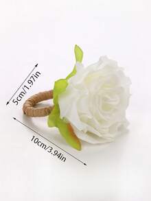 1-12pcs Handmade Lifelike Rose Napkin Rings, Suitable For Valentine's Day, Wedding, Banquet, Party, Thanksgiving, Christmas, Daily Use - Multicolor - View 4