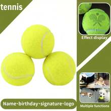 1pc Customized Tennis Ball, 3 Design Options, Made Of Thickened Fiberized Felt, High Elasticity Containing Synthetic Fiber, Durable Training Tennis Ball, Ideal For Tennis Team Captain Souvenirs Or Season-End/Holiday Gifts - Fluorescent Yellow (1) - View 10