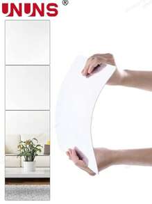 3D 2mm Mirror Tile Wall Stickers, Unbreakable Acrylic Full-Body Mirror Tile, 30cm X 4pcs Flexible Plastic Mirror Tiles, Mirror Tile For Bedroom, Home Gym, Home Decor
