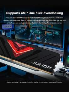 JUHOR DDR4 8GB 16GB 3200MHz 黑色台式机内存