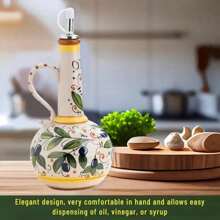 700ml Olive Oil Dispenser Embossed Ceramic Oil Vinegar Can Ceramic Storage Dispenser Container Condiment Oil Bottle Oil Bot