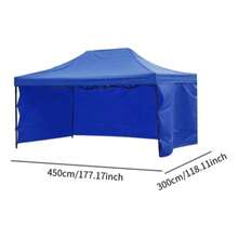Carpa toldo plegable con paredes tamaño 3x45 metros lona impermeable resistente para exteriores protección contra sol y lluvia fácil instalación desmontable portátil ideal eventos jardín terraza camping fiestas reuniones uso comercial multifuncional durable accesorios toldos - Azul - Ver 3
