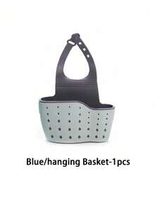 1 szt. wiszący kosz odpływowy do zlewu z silikonowym pudełkiem do przechowywania, regulowany pasek na ramię, uchwyt na gąbkę, wiszący kosz na kran, torba do przechowywania w kuchni, idealny do przechowywania gąbek i ściereczek w kuchni.