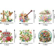6 Stücke Diamant Kunst Kühlschrankmagnet Set, Diamant Malerei Musik Dekoration DIY Bastelset für Kühlschrank, Briefkasten Deko