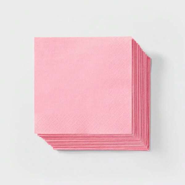 30ct Beverage Napkins Light Pink