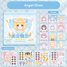 Libro de pegatinas de maquillaje con diseños de muñecas de moda, set de pegatinas para el rostro DIY - Juguetes de vestir con pegatinas reutilizables para diversión creativa, arte facial e interacción - Excelente como recuerdo de fiesta o regalo - Multicolor - Ver 20