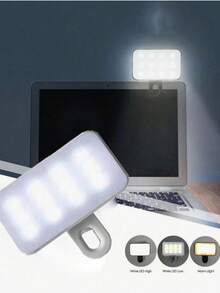 buguangdeng 1pc USB Rechargeable Selfie Ring Light, Portable Mini Fill Light, Suitable For Computer, Photography, Video Calls And More, Adjustable Brightness And Color, Ideal Gift For Friends And Family, Rechargeable (Built-In 150mAh Battery) - Charging Model - View 6