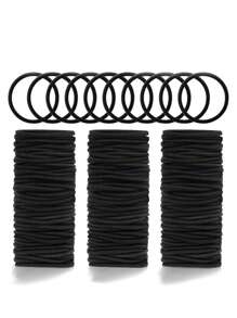 200/100/50/30/20 Pieces Black Hair Ties For Thick And Curly Hair Ponytail Holders Hair Elastic Suitable For Daily Life Hair, Tie Hair, Christmas Make-Up, Bride Make-Up, Outdoor Hair, Shower And Elastic Band Hair Rubber Bands Hair Rope ,Party ,Home,Skincare Accessories