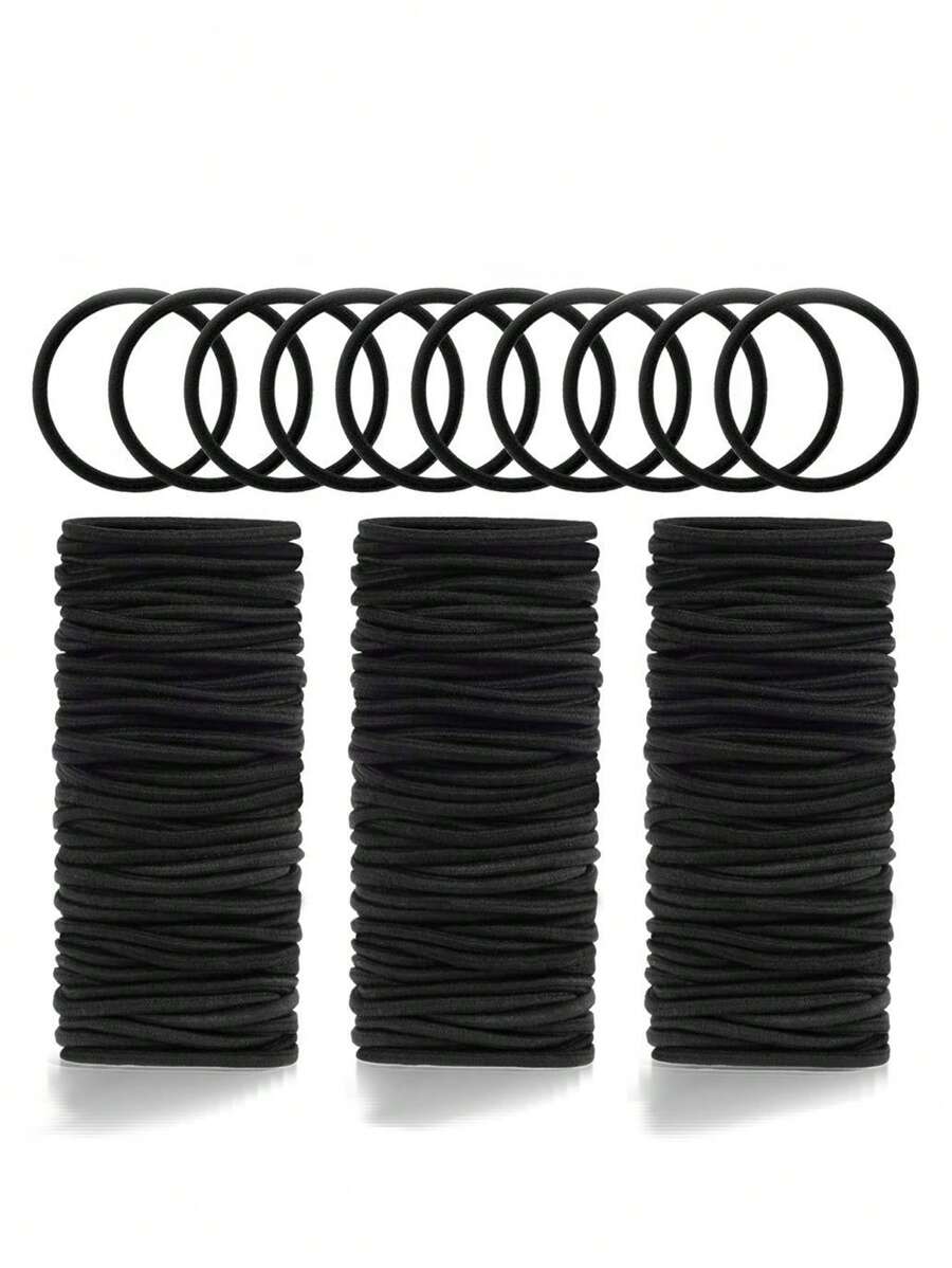 200/100/50/30/20 Pieces Black Hair Ties For Thick And Curly Hair Ponytail Holders Hair Elastic Suitable For Daily Life Hair, Tie Hair, Christmas Make-Up, Bride Make-Up, Outdoor Hair, Shower And Elastic Band Hair Rubber Bands Hair Rope ,Party ,Home,Skincare Accessories