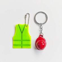 Kreatywna kamizelka + brelok do kasku z materiałem odblaskowym do nocnych podróży i uprawiania sportu, nadaje się do plecaka, bagażu, jako dekoracja wisząca
