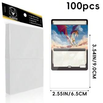100 Pcs/Set,500Pcs/Set Card Sleeves 65*90mm , Clear Soft Trading Card Sleeves, Soft Sports Card Sleeve,Plastic Card Protector Fit For 63*88mm Card,MTG, PTCG Game Card Standard Cards