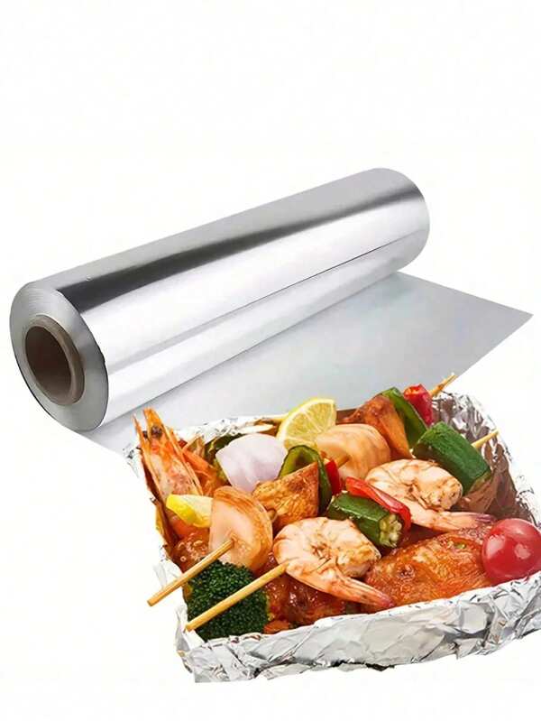 1PC Premium Thick Aluminum Foil Rolls - Perfect For Grilling, Air Fryer And Kitchen Use | Ideal Choice For Households, Restaurants And Outdoor Activities Silicone Oil Coated - Kitchen Accessories And Home Kitchen Items Back To School,Very Suitable For Restaurant Kitchen Production, Suitable For Barbecue, Small Cookie Making, Party Decoration, Halloween Decoration, Christmas Decoration, Home Decoration