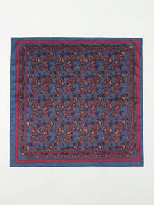 1pc Simple Printed 55cm Square Scarf, New Style Spring Bandana, Fashion Headband, Waist Decor, Hair Tie For Women - Burgundy - View 2