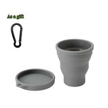 taza plegable retráctil de silicona, taza portátil de viaje al aire libre, café, taza telescópica con tapa, 180ML - Gris-1 pieza - Ver 13